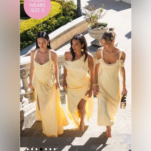 NWOT SHOW ME YOUR MUMU - Abigail Maxi Dress color: pale yellow size: XL - Picture 4 of 4